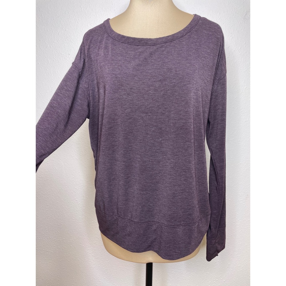 GapFit Women Top Breathe Mesh Back Long Sleeve XS Yoga Layering Purple